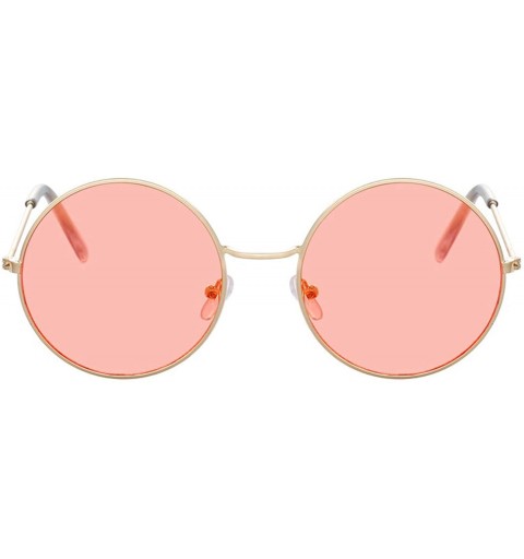Oval Fashion Bule Round Sunglasses Women Brand Designer Luxury Sun Glasses Cool Retro Female Oculos Gafas - Gold Green - CE19...