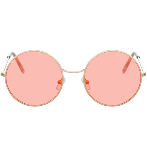 Oval Fashion Bule Round Sunglasses Women Brand Designer Luxury Sun Glasses Cool Retro Female Oculos Gafas - Gold Green - CE19...
