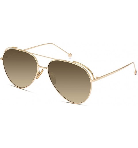 Aviator Round Fashion Sunglasses for Women Men Aviator Metal Mirror Sunglasses - C101 - C918QALM67I $22.45