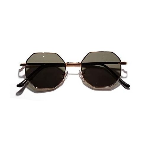 Round Polygon Sunglasses Luxury Vintage - C7198AAYHGI $29.46