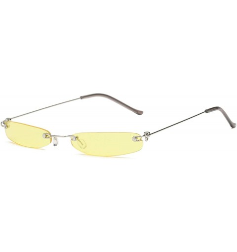 Oversized Women Small Narrow Sun Glasses Retro Rectangle Sunglass Brand Designer Female Eyewear - Light Yellow - CB18WD6U8WR ...
