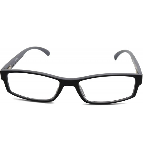 Rectangular Soft Matte Black w/ 2 Tone Reading Glasses Spring Hinge 0.74 Oz - R1 Matte Black Matte Grey - CB18WZC8GE0 $19.72