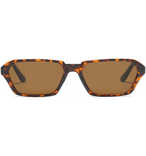 Square Vintage Rectangle Sunglasses Small Frame Women Square Fashion Eyewear - Leopard - CV18DUIY6KQ $20.88