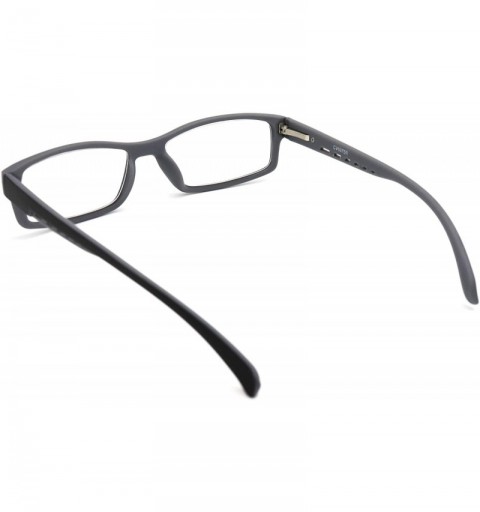 Rectangular Soft Matte Black w/ 2 Tone Reading Glasses Spring Hinge 0.74 Oz - R1 Matte Black Matte Grey - CB18WZC8GE0 $19.72