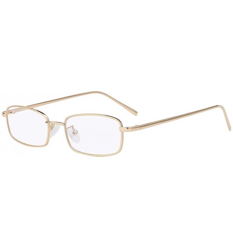 Rectangular Fashion Steampunk Vintage Rectangular Metal Frame Sunglasses Tinted Lens Shades - Gold-clear - CG18I7XTMZW $11.37