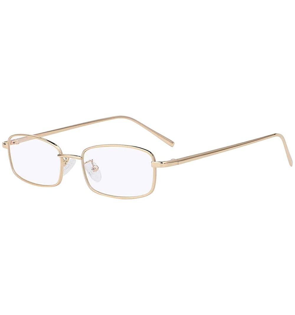 Rectangular Fashion Steampunk Vintage Rectangular Metal Frame Sunglasses Tinted Lens Shades - Gold-clear - CG18I7XTMZW $11.37