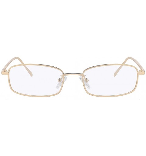 Rectangular Fashion Steampunk Vintage Rectangular Metal Frame Sunglasses Tinted Lens Shades - Gold-clear - CG18I7XTMZW $11.37