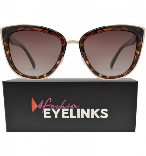Cat Eye Polarized - Women Cat Eye Metal Bridge Oversized Design Sunglasses - UV Protection - C718I4CDO98 $20.74