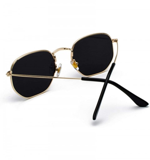 Semi-rimless Vintage Sunglasses Men Square Metal Frame Pilot Mirror Classic Retro Sun Glasses Women Luxury Summer Eyewear - C...