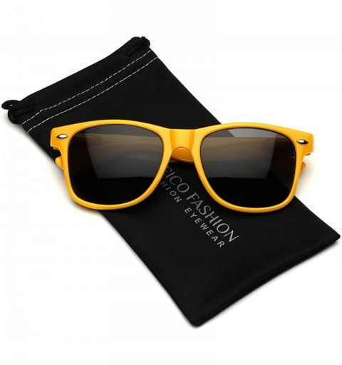 Rectangular Iconic Horn Rimmed Retro Classic Sunglasses - Yellow - CZ12O40ZI8O $21.33