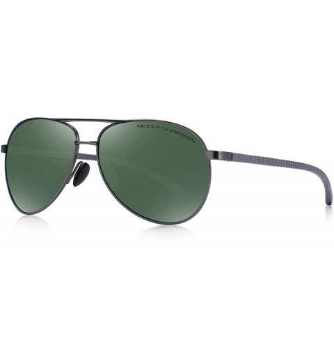 Aviator Men driving Sunglasses Polarized Women UV 400 with case 60MM S8516 - Gray&green - CS18CHUEQ4C $10.56
