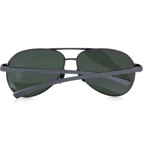Aviator Men driving Sunglasses Polarized Women UV 400 with case 60MM S8516 - Gray&green - CS18CHUEQ4C $10.56