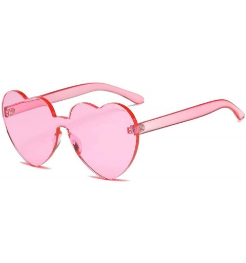 Rimless Rimless Vintage Love Heart Sunglasses Women Original Design Sun Glasses female UV400 - Pink - C2198RX5T62 $11.06