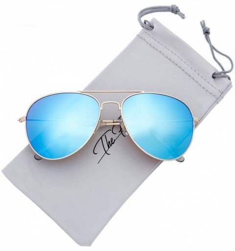 Sport Classic Metal Frame Mirror Lens Aviator Sunglasses with Gift Box - 06-gold - CL185K7AKQL $23.27