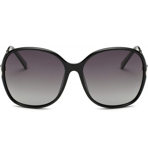 Rectangular Simple Style Polarized Sunlgasses Womens Mens Oversized Frame Mirrored Lens - Black - CZ18HE25XEU $7.45