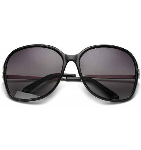 Rectangular Simple Style Polarized Sunlgasses Womens Mens Oversized Frame Mirrored Lens - Black - CZ18HE25XEU $7.45