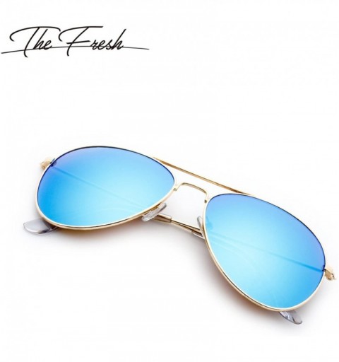 Sport Classic Metal Frame Mirror Lens Aviator Sunglasses with Gift Box - 06-gold - CL185K7AKQL $12.93