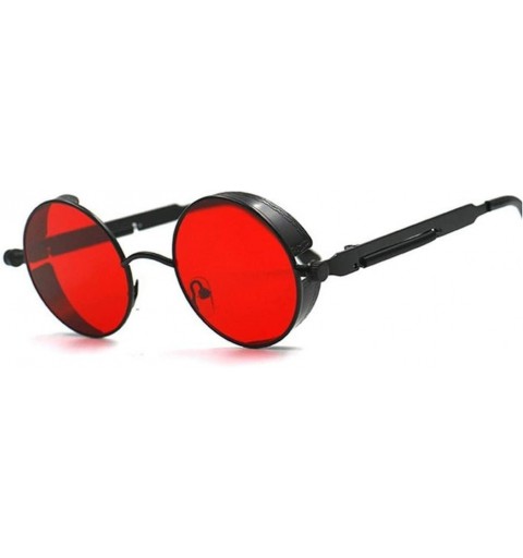 Round Metal Round Steampunk Sunglasses Men Women Fashion Glasses Retro Frame Vintage Sunglasses UV400 (Color 8) - 8 - CI199EI...