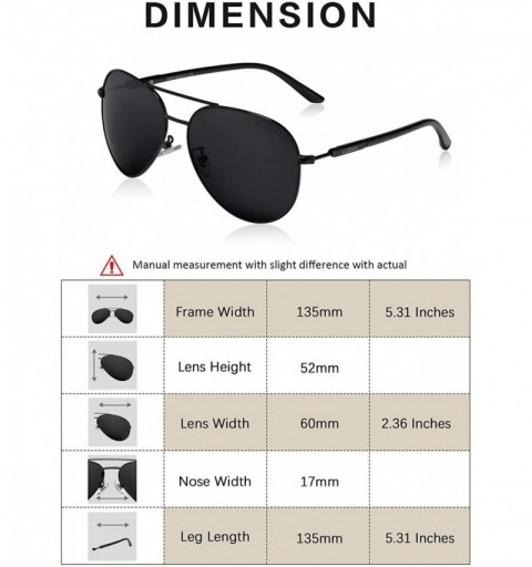Aviator Mens Aviator Sunglasses Polarized Women UV 400 Protection - 23-all Black/Non Mirrored - C818G494TOQ $15.99