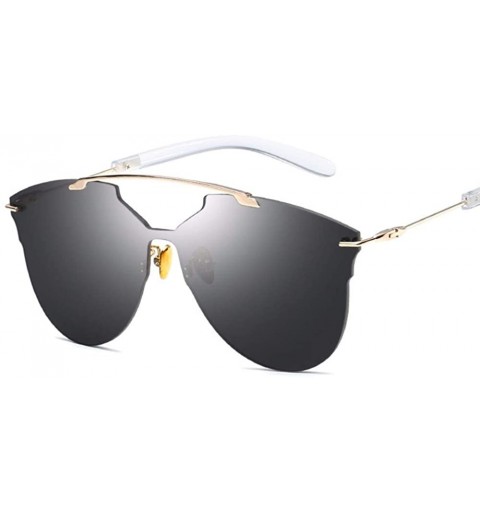 Aviator European and American Wind Connecting Lens Sunglasses Men and Women's General Street Shot Sunglasses - D - CW18Q9ELWK...