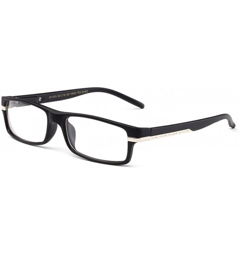 Square "Notch" Slim Squared Modern Design Fashion Clear Lens Glasses - Matte Black - CH12L9TH4E7 $11.33