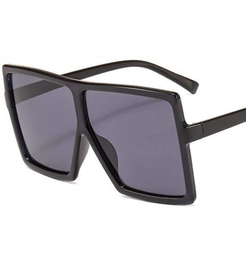 Square Vintage Oversizd Sunglasses Women Square Sunglasses Transparent Pink Blue Frame Sun Glasses Fashion Shades - CT18U603D...