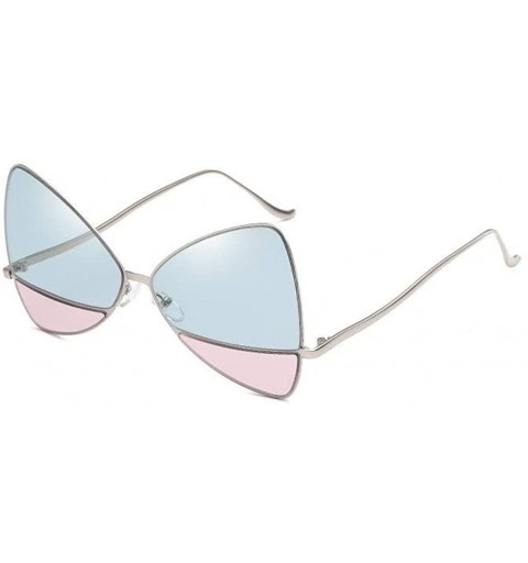 Oversized Unique Double Lens Butterfly Bowtie Lux Vintage Oversized Designer Triangular Cat Eye Shaped Sunglasses - CL18HCE4M...