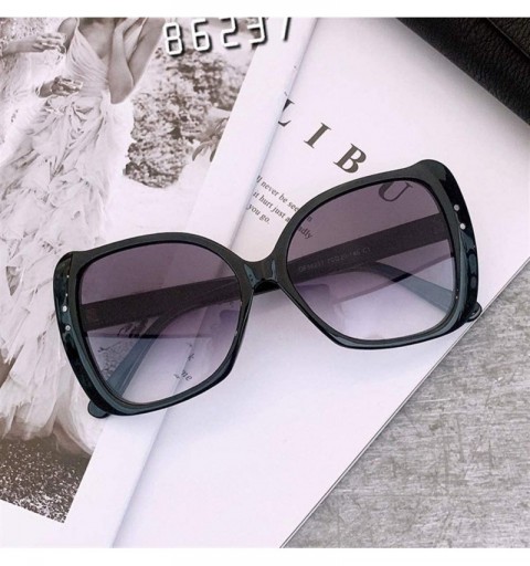 Square Women Men Sunglasses Trendy Square Sun Glasses Female Big Shades Glasses UV400 - Orange Tea - CW190384GGY $13.61