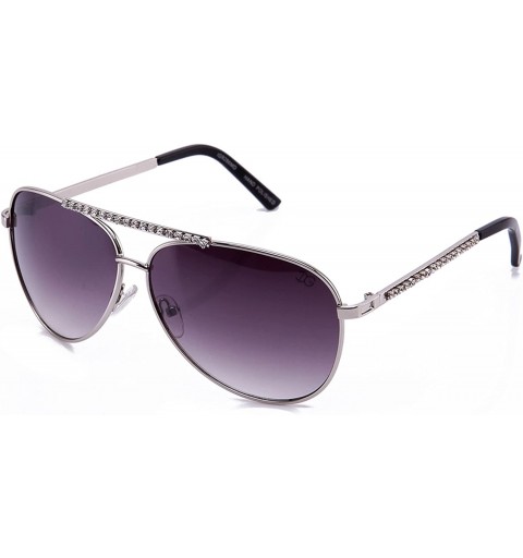 Aviator Aviator Rhinestone Sunglasses Oversized Design UV Protection Pilot Style with Rhinestones Bling for Women - CZ18EMIEN...