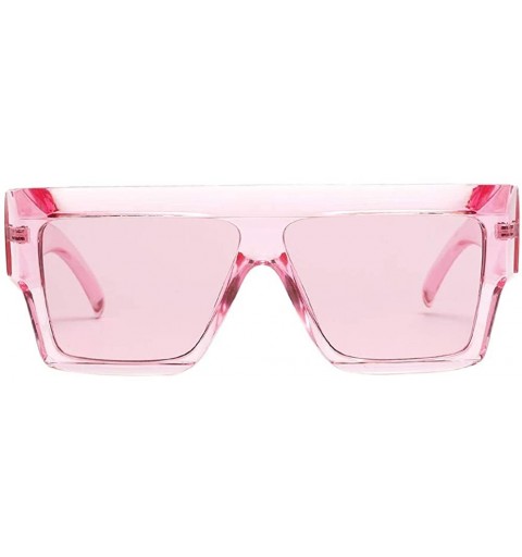 Square Square Oversized Sunglasses for Women Men Flat Square Sunglasses Tortoise Shell/Pink - Pink - CD18UUI87CA $7.31