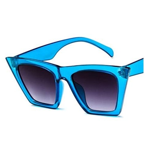 Cat Eye Sunglasses Personalized Colorful Versatile - Clear Blue - CF199220AWL $36.23