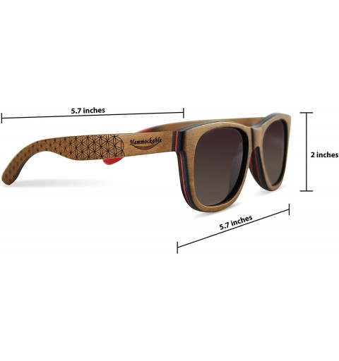 Wayfarer Handmade Maple Wood Sunglasses - Polarized UV400 Lenses in a Wooden Wayfarer that Floats! - Black Maple - Puzzle - C...