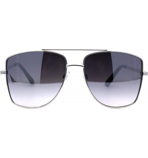 Square Air Force Sunglasses Unisex Fashion Square Metal Frame Pilot Shades UV 400 - Silver (Smoke/Light Mirror) - C0196AMR2SR...