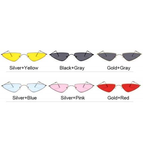 Square 2020 Pink Women Cat Eye Sunglasses Cute Sexy Er Summer Retro Small Frame Black Red Cateye Sun Glasses - Blackgray - CU...