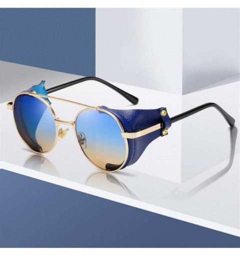 Round Fashion Steampunk Sunglasses Brand Designer Women Men Vintage Round Sun Glasses Luxury Sunglass UV400 Eyewear - 4 - CO1...