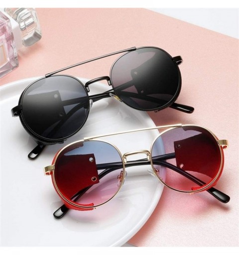 Round Fashion Steampunk Sunglasses Brand Designer Women Men Vintage Round Sun Glasses Luxury Sunglass UV400 Eyewear - 4 - CO1...
