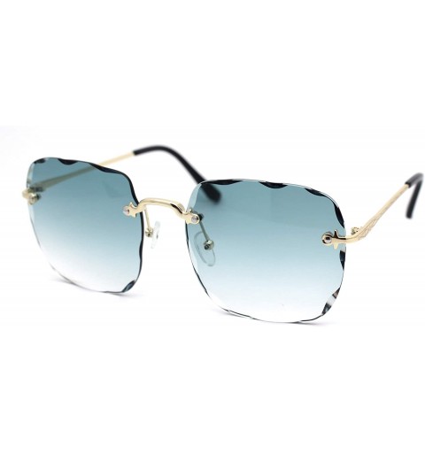 Butterfly Womens Expose Bevel Lens Rectangular Butterfly Sunglasses - Gold Green - CH18WY6TG0M $15.90