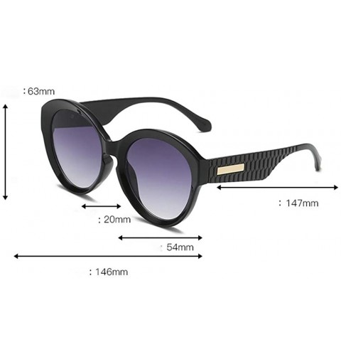 Goggle Womens Casual Round Large Frame Sunglasses Fashion Retro Style Trend Glasses - CE18TQYDL8N $10.78