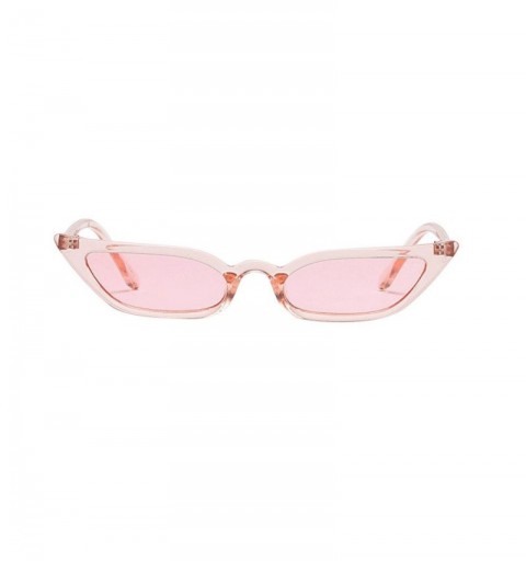 Semi-rimless Small Frame Skinny Cat Eye Sunglasses for Women Mini Narrow Square Cateye Sun Glasses UV Protection Retro Eyewea...