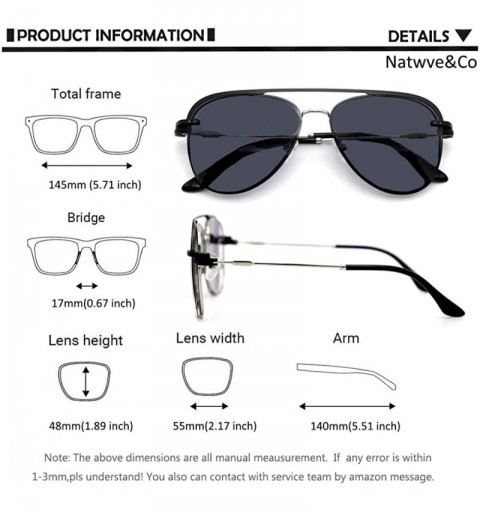 Aviator Magnetic Polarized Clip On Aviator Sunglasses Metal for Prescription Glasses DC3039 - Black/Silver - CB1927QZ2SN $18.44