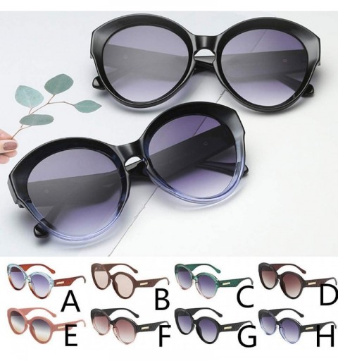 Goggle Womens Casual Round Large Frame Sunglasses Fashion Retro Style Trend Glasses - CE18TQYDL8N $10.78