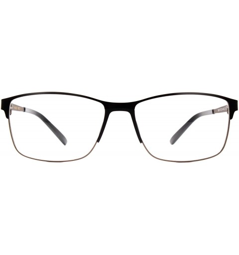 Rectangular Eyeglasses 6809 Fashion Rectangular - for Womens-Mens 100% UV PROTECTION - Black-silver - CG192TGL0D8 $59.61