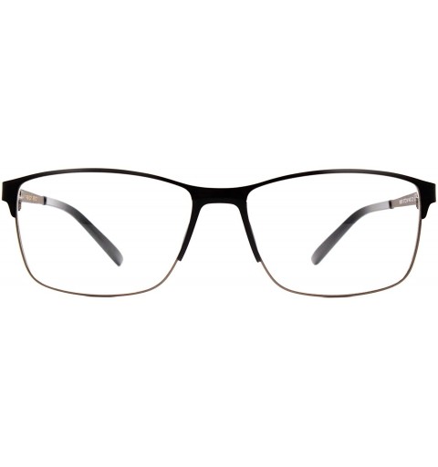 Rectangular Eyeglasses 6809 Fashion Rectangular - for Womens-Mens 100% UV PROTECTION - Black-silver - CG192TGL0D8 $21.29