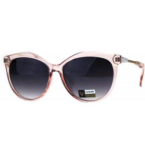 Butterfly Womens Rhinestone Iced Luxury Designer Horn Rim Cat Eye Sunglasses - Translucent Pink - C0180C0T95R $13.88
