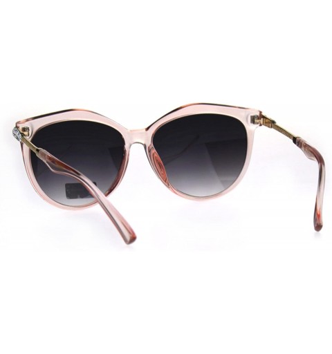Butterfly Womens Rhinestone Iced Luxury Designer Horn Rim Cat Eye Sunglasses - Translucent Pink - C0180C0T95R $13.88