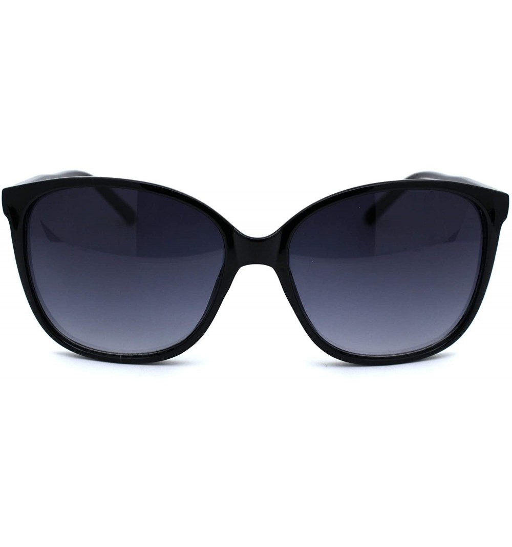 Butterfly Womens Thin Plastic Boyfriend Butterfly Horn Rim Sunglasses - Black Smoke - CZ18OWZGU95 $12.67