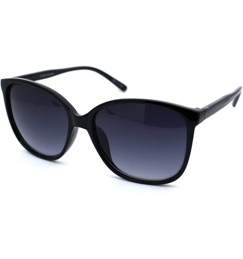 Butterfly Womens Thin Plastic Boyfriend Butterfly Horn Rim Sunglasses - Black Smoke - CZ18OWZGU95 $12.67