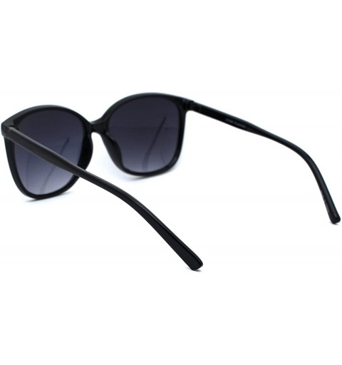 Butterfly Womens Thin Plastic Boyfriend Butterfly Horn Rim Sunglasses - Black Smoke - CZ18OWZGU95 $12.67