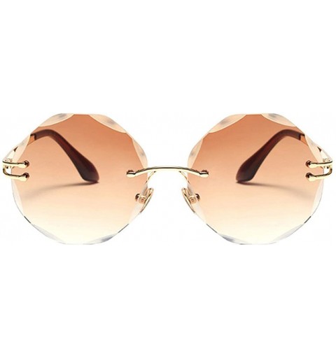 Rimless Womens Oversized Rimless Sunglasses Vintage Style Clear Glasses UV400 - Color 3 - CV18E5ES9W4 $14.70
