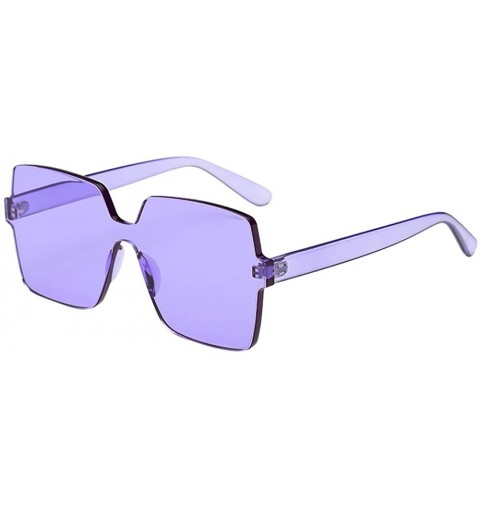 Rectangular Colorful Transparent Oversized Sunglasses - G - CZ18NW5I34A $20.38